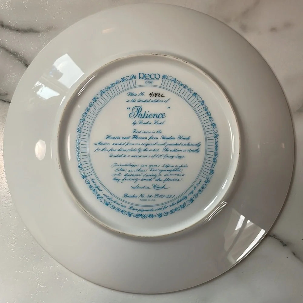 Vintage 1991 Reco “Patience” Limited Edition Plate First Issue